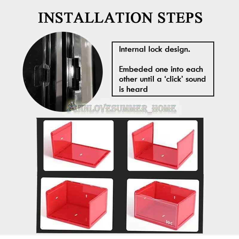 【𝗔𝗦𝗛】【Full Hard Cover】SIDE/FRONT DOOR STACKABLE HARD CASE AJ SHOE MAGNET MAGNETIC OPENER SPORT SHOES BOX SPORT SHOES