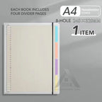 【𝗔𝗦𝗛】FULL SET❗️Muji Metal A5/A4/B5 Transparent Cover Straps & Divider Page Student Notebook Journal Inner Page Refill笔记本