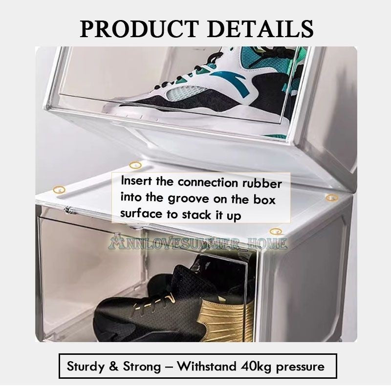 【𝗔𝗦𝗛】【Full Hard Cover】SIDE/FRONT DOOR STACKABLE HARD CASE AJ SHOE MAGNET MAGNETIC OPENER SPORT SHOES BOX SPORT SHOES