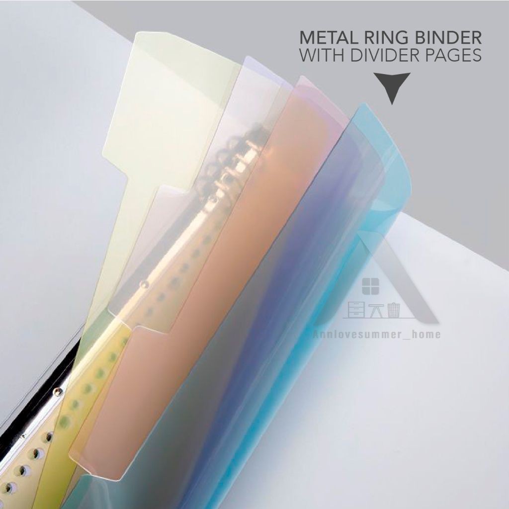 【𝗔𝗦𝗛】FULL SET❗️Muji Metal A5/A4/B5 Transparent Cover Straps & Divider Page Student Notebook Journal Inner Page Refill笔记本