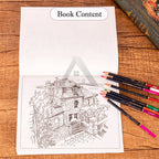 【𝗔𝗦𝗛】60pg CITY 🎨Colouring➕Sketch Book【2in1】Adult Pressure relief Relax Kids Buku Mewarna Anti-Stress Dewasa 成人城市减压彩色本
