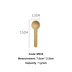 【𝗔𝗦𝗛】(1g/ 5g) Small Wooden Spoon Scoop Sudu Kayu Kecil Untuk Garam Rempah Ratus Wooden Spoon for Spices木勺奶粉勺蜂蜜勺