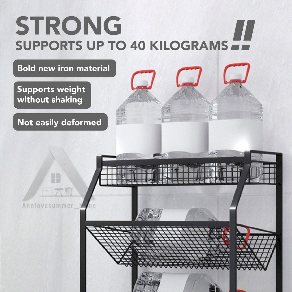 【𝗔𝗦𝗛】Kitchen Organizer Spice Rack Seasoning Rack Kitchen Shelf Steel Rack厨房台面收纳架