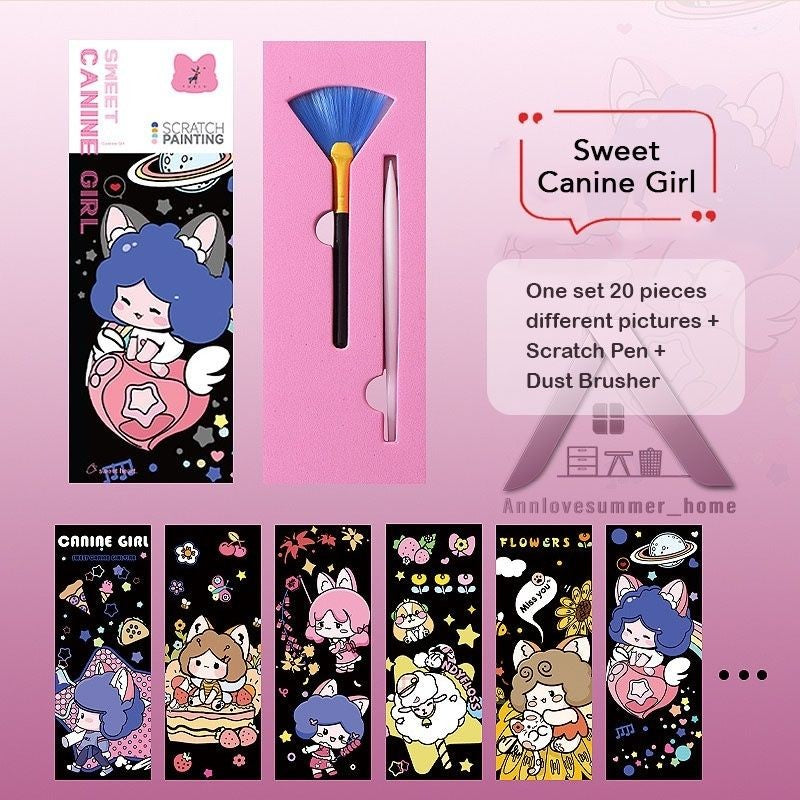 【𝗔𝗦𝗛】(20pcs 1 set)  Bookmark Scratch Card🔖 ✒️Adult Fun Art Gift Kid Game Stress Relieve Kad Gorek 书签刮画