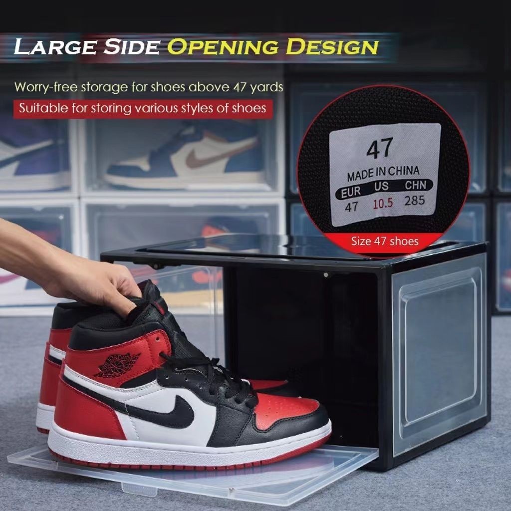 【𝗔𝗦𝗛】【Full Hard Cover】SIDE/FRONT DOOR STACKABLE HARD CASE AJ SHOE MAGNET MAGNETIC OPENER SPORT SHOES BOX SPORT SHOES