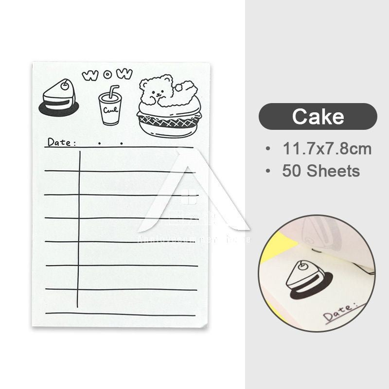 【𝗔𝗦𝗛】50 Sheets Memo Pad📔Mini Notepad Bookmark Stationery Portable Journal Diary Buku Nota Comel迷你笔记本