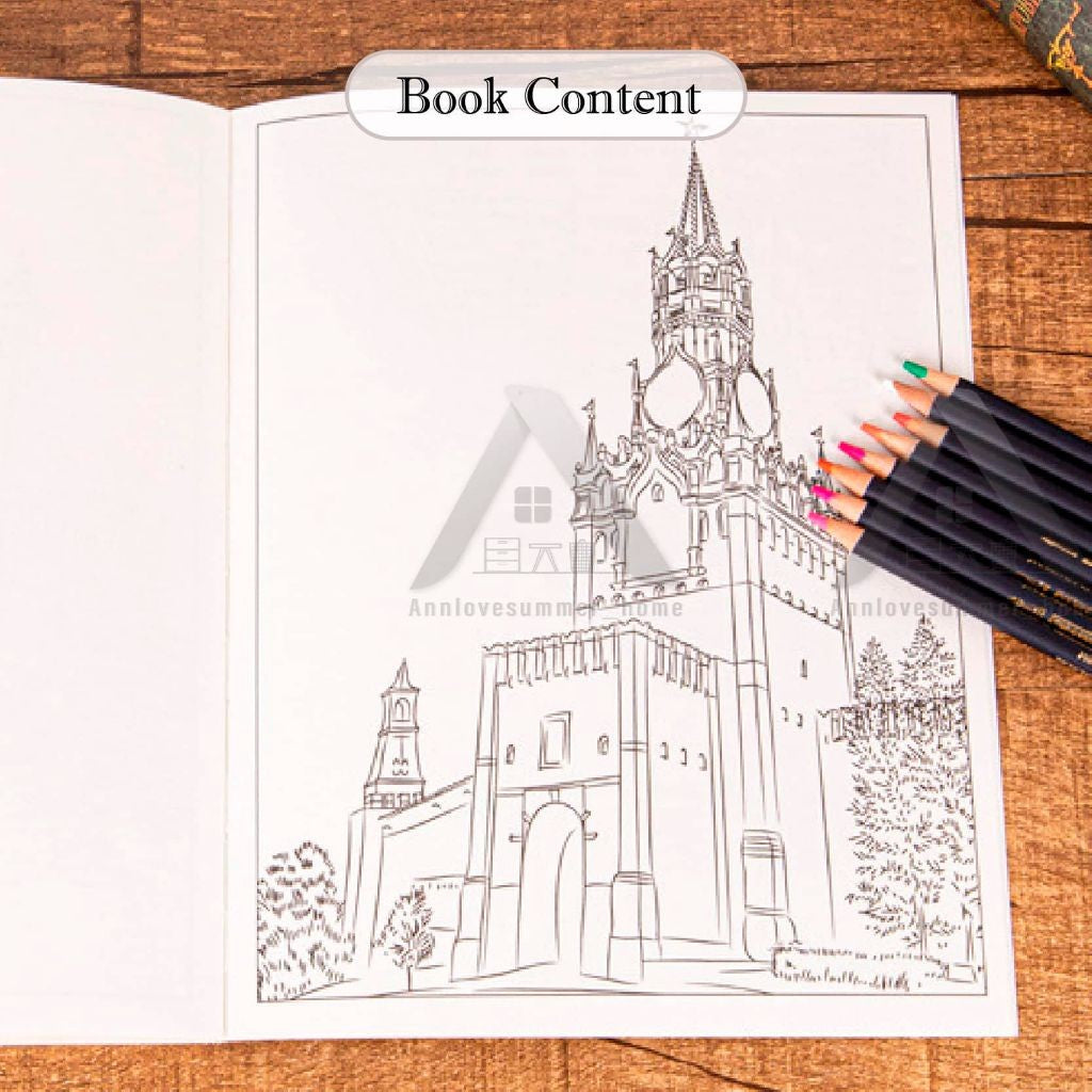 【𝗔𝗦𝗛】60pg CITY 🎨Colouring➕Sketch Book【2in1】Adult Pressure relief Relax Kids Buku Mewarna Anti-Stress Dewasa 成人城市减压彩色本