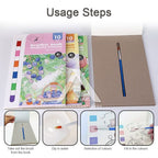 【𝗔𝗦𝗛】Watercolor Painting Notepad Portable Coloring Pastel Coloring Book水彩画自带颜料涂色便签本