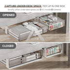 【𝗔𝗦𝗛】Under-Desk Drawer Storage Box Dormitory Stationery Organizer Office Desk Hidden Storage Box Makeup Organizer Box