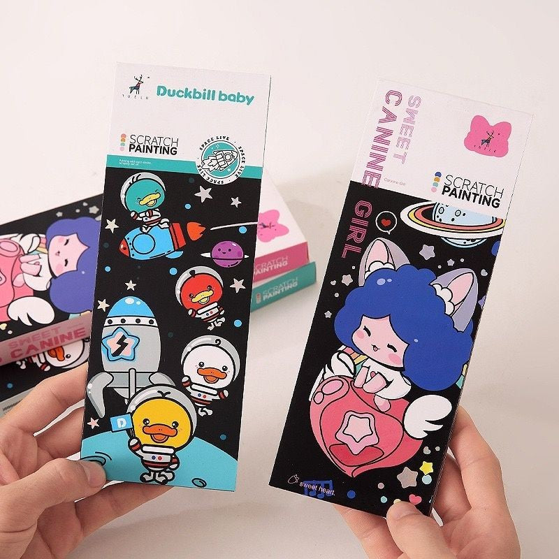 【𝗔𝗦𝗛】(20pcs 1 set)  Bookmark Scratch Card🔖 ✒️Adult Fun Art Gift Kid Game Stress Relieve Kad Gorek 书签刮画