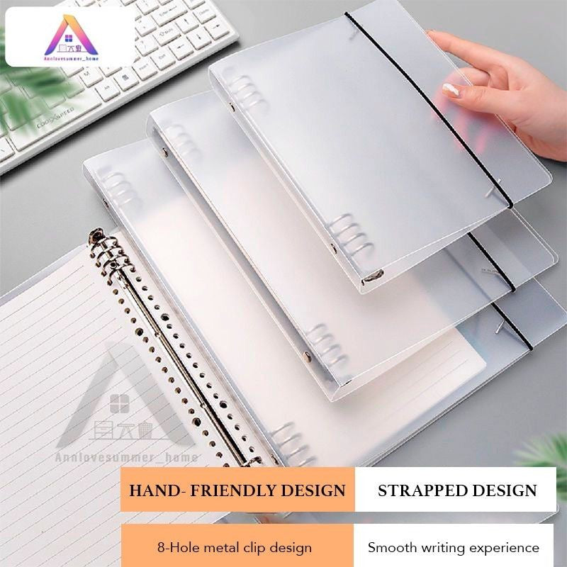 【𝗔𝗦𝗛】FULL SET❗️Muji Metal A5/A4/B5 Transparent Cover Straps & Divider Page Student Notebook Journal Inner Page Refill笔记本