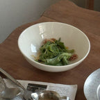 【𝗔𝗦𝗛】Ins Slanted Salad Bowl Oblique Bowl Ceramic Bowl Pure White Creative Noodle Bowl Ins风简约斜口碗