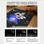 【𝗔𝗦𝗛】【BUY 2 FREE PEN】A3 Art Scratch Card (Astronaut Series)