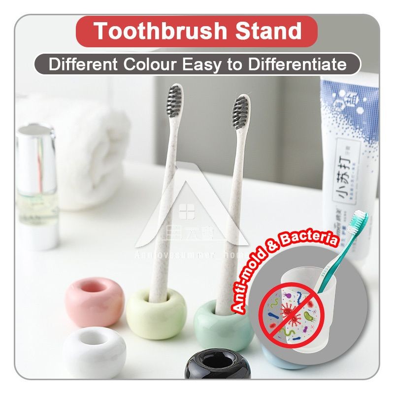 【𝗔𝗦𝗛】(Anti-Mold) Creative Colour Ceramic Toothbrush Stand Wash Set Berus Gigi Storage Organizer 牙刷置物架防霉镂空
