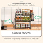 【𝗔𝗦𝗛】Kitchen Organizer Spice Rack Seasoning Rack Kitchen Shelf Steel Rack厨房台面收纳架