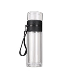 【𝗔𝗦𝗛】[Twin Pack] Tempered Glass Water Bottle Tea Filter Heat Resistant Tumbler Separation Infuser 茶水分离杯