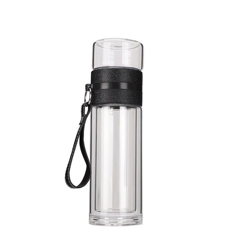 【𝗔𝗦𝗛】[Twin Pack] Tempered Glass Water Bottle Tea Filter Heat Resistant Tumbler Separation Infuser 茶水分离杯