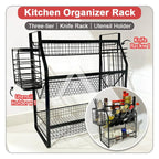 【𝗔𝗦𝗛】Kitchen Organizer Spice Rack Seasoning Rack Kitchen Shelf Steel Rack厨房台面收纳架