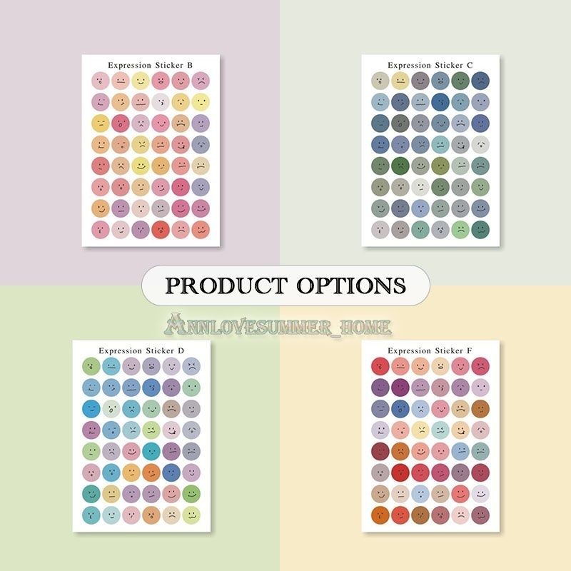 【𝗔𝗦𝗛】[2PCS]IG Smiley Face 😃😉 Stickers Set Scrapbooking Label Sticker Color Dots 笑脸表情贴纸