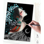 【𝗔𝗦𝗛】【BUY 2 FREE PEN】A3 Art Scratch Card (Oriental Girl Series)