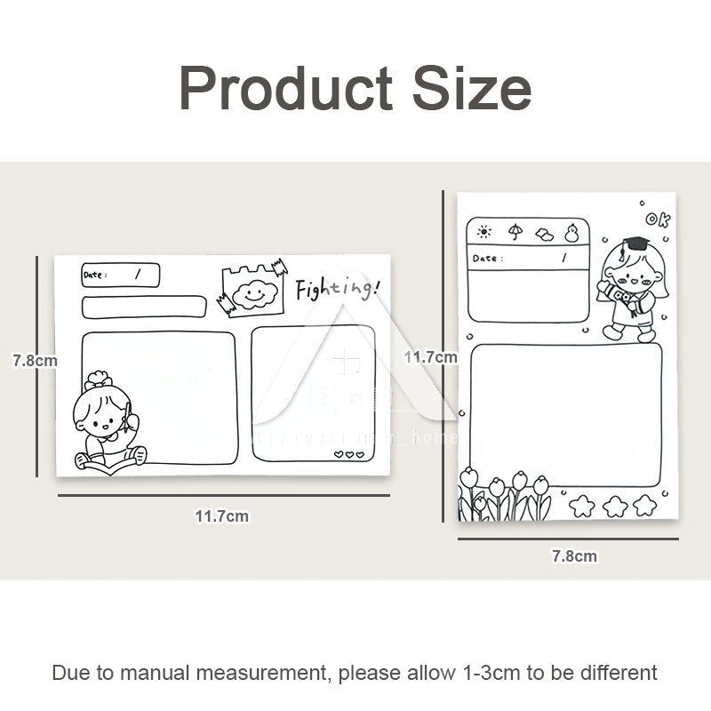 【𝗔𝗦𝗛】50 Sheets Memo Pad📔Mini Notepad Bookmark Stationery Portable Journal Diary Buku Nota Comel迷你笔记本
