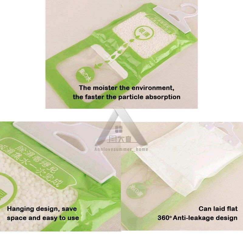 【𝗔𝗦𝗛】200g ❗️Anti Mildew Hanging Dehumidifier Bag Cloth Deodorizing Wardrobe Moisture Absorber Desiccant Dry Agent防潮除湿干燥剂