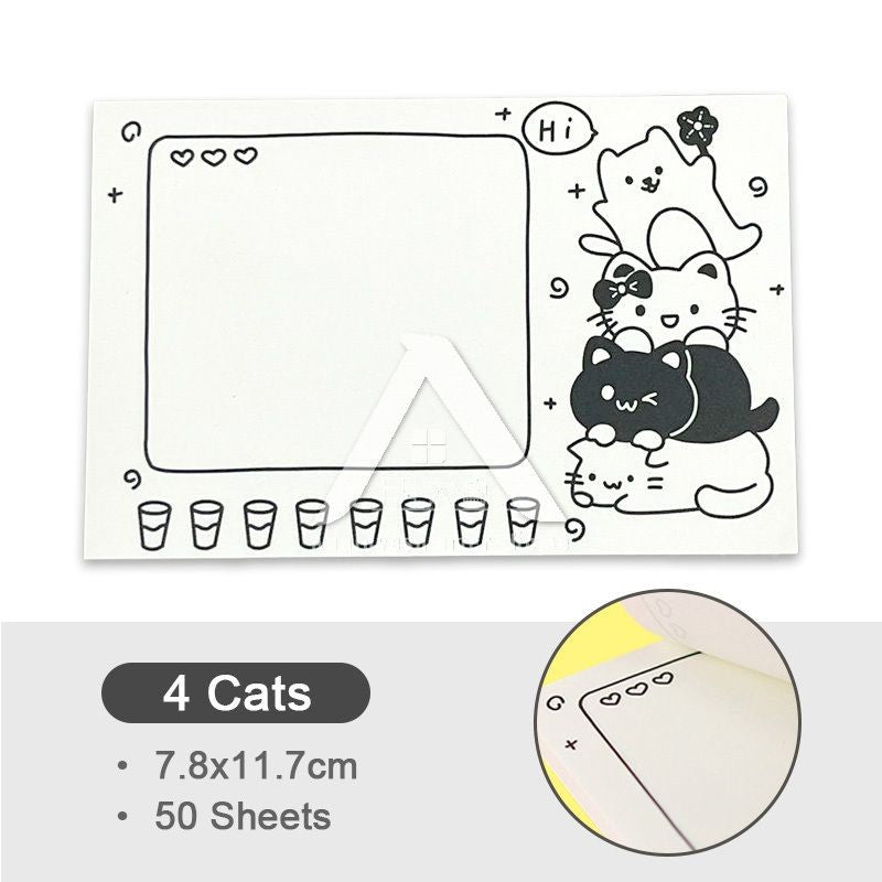 【𝗔𝗦𝗛】50 Sheets Memo Pad📔Mini Notepad Bookmark Stationery Portable Journal Diary Buku Nota Comel迷你笔记本