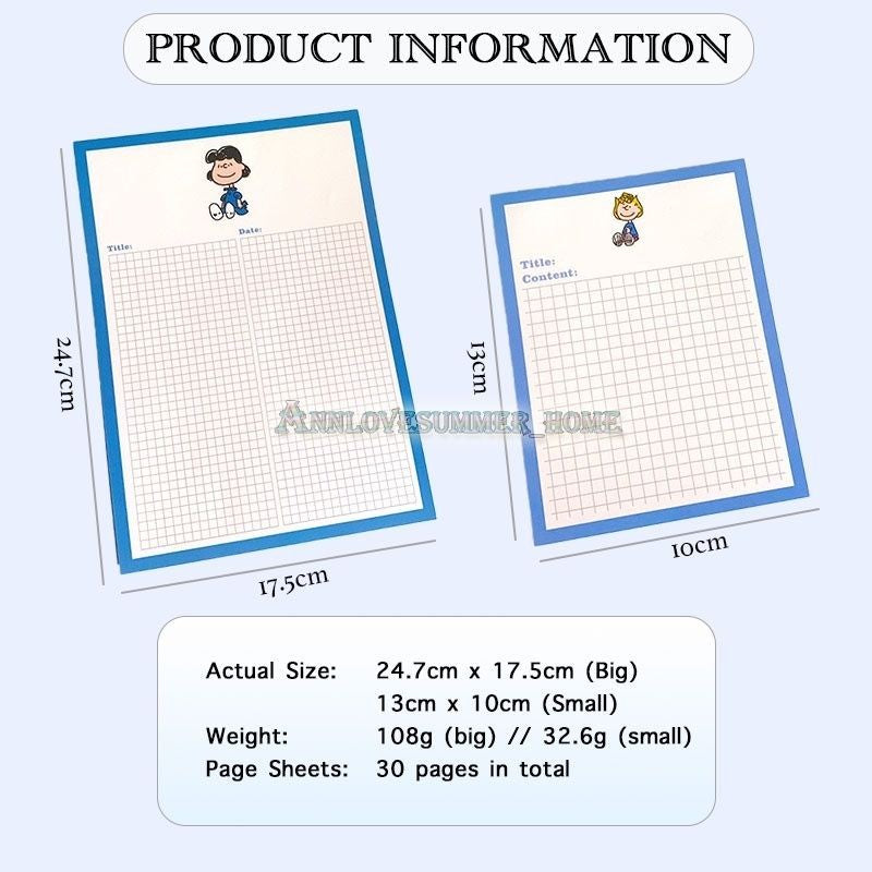 【𝗔𝗦𝗛】【Snoopy Theme】Notepad Korean Ins Memopad Lovely Cute Cartoon Sticker Marker Memo Notepad Stationery 便签本 Buku Nota