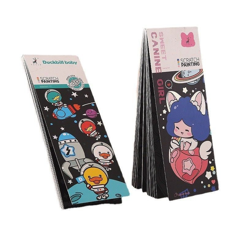 【𝗔𝗦𝗛】(20pcs 1 set)  Bookmark Scratch Card🔖 ✒️Adult Fun Art Gift Kid Game Stress Relieve Kad Gorek 书签刮画