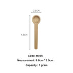 【𝗔𝗦𝗛】(1g/ 5g) Small Wooden Spoon Scoop Sudu Kayu Kecil Untuk Garam Rempah Ratus Wooden Spoon for Spices木勺奶粉勺蜂蜜勺
