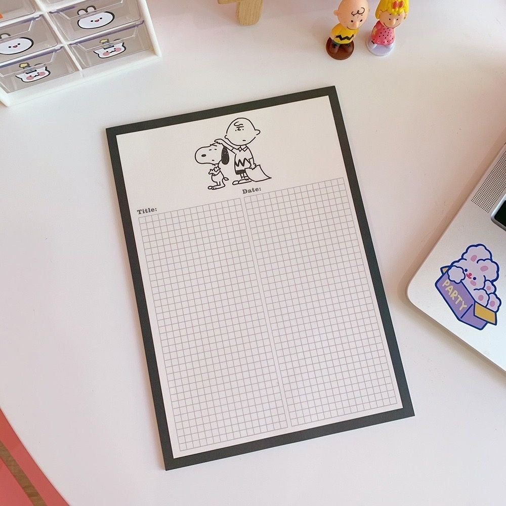【𝗔𝗦𝗛】【Snoopy Theme】Notepad Korean Ins Memopad Lovely Cute Cartoon Sticker Marker Memo Notepad Stationery 便签本 Buku Nota