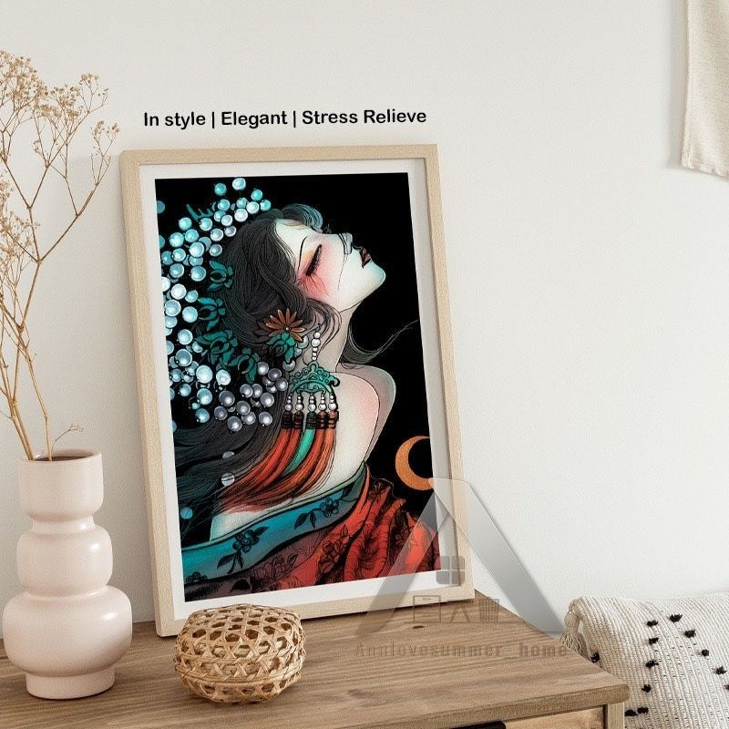 【𝗔𝗦𝗛】【BUY 2 FREE PEN】A3 Art Scratch Card (Oriental Girl Series)