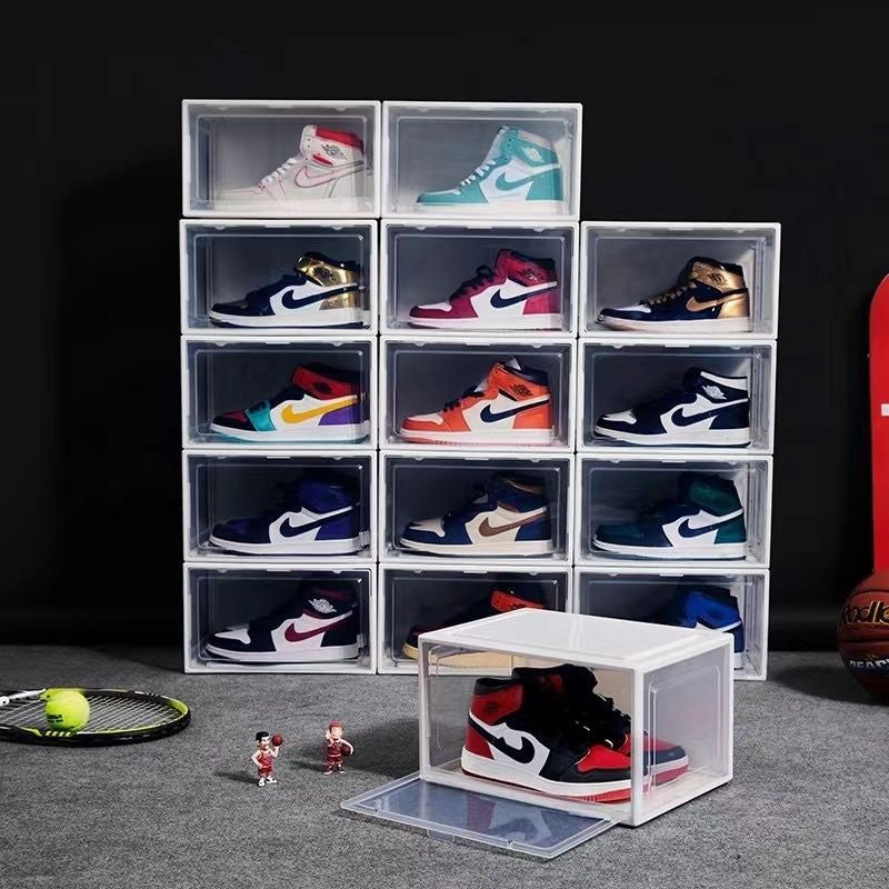 【𝗔𝗦𝗛】【Full Hard Cover】SIDE/FRONT DOOR STACKABLE HARD CASE AJ SHOE MAGNET MAGNETIC OPENER SPORT SHOES BOX SPORT SHOES
