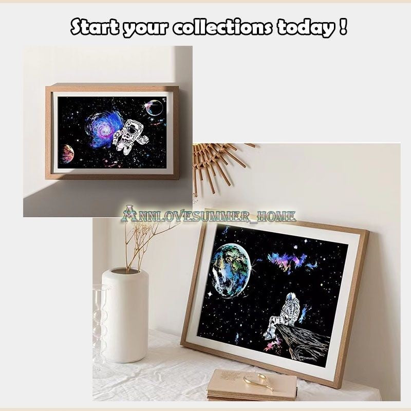 【𝗔𝗦𝗛】【BUY 2 FREE PEN】A3 Art Scratch Card (Astronaut Series)