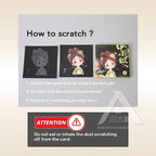 【𝗔𝗦𝗛】【3 in 1】 15x 15cm Art Scratch Card (Chinese Girl)