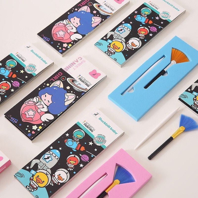 【𝗔𝗦𝗛】(20pcs 1 set)  Bookmark Scratch Card🔖 ✒️Adult Fun Art Gift Kid Game Stress Relieve Kad Gorek 书签刮画