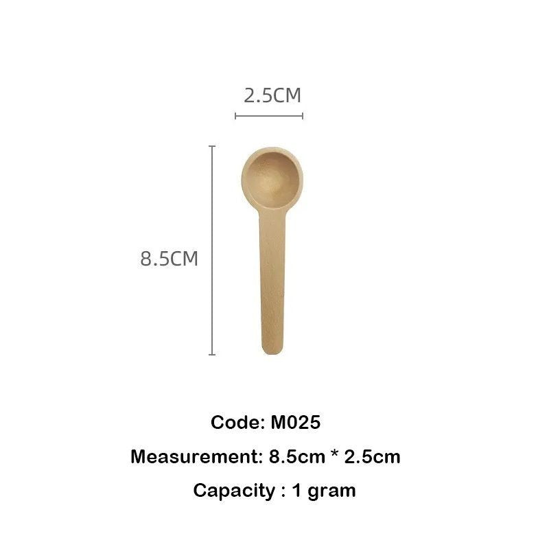 【𝗔𝗦𝗛】(1g/ 5g) Small Wooden Spoon Scoop Sudu Kayu Kecil Untuk Garam Rempah Ratus Wooden Spoon for Spices木勺奶粉勺蜂蜜勺