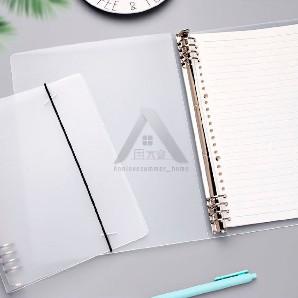 【𝗔𝗦𝗛】FULL SET❗️Muji Metal A5/A4/B5 Transparent Cover Straps & Divider Page Student Notebook Journal Inner Page Refill笔记本