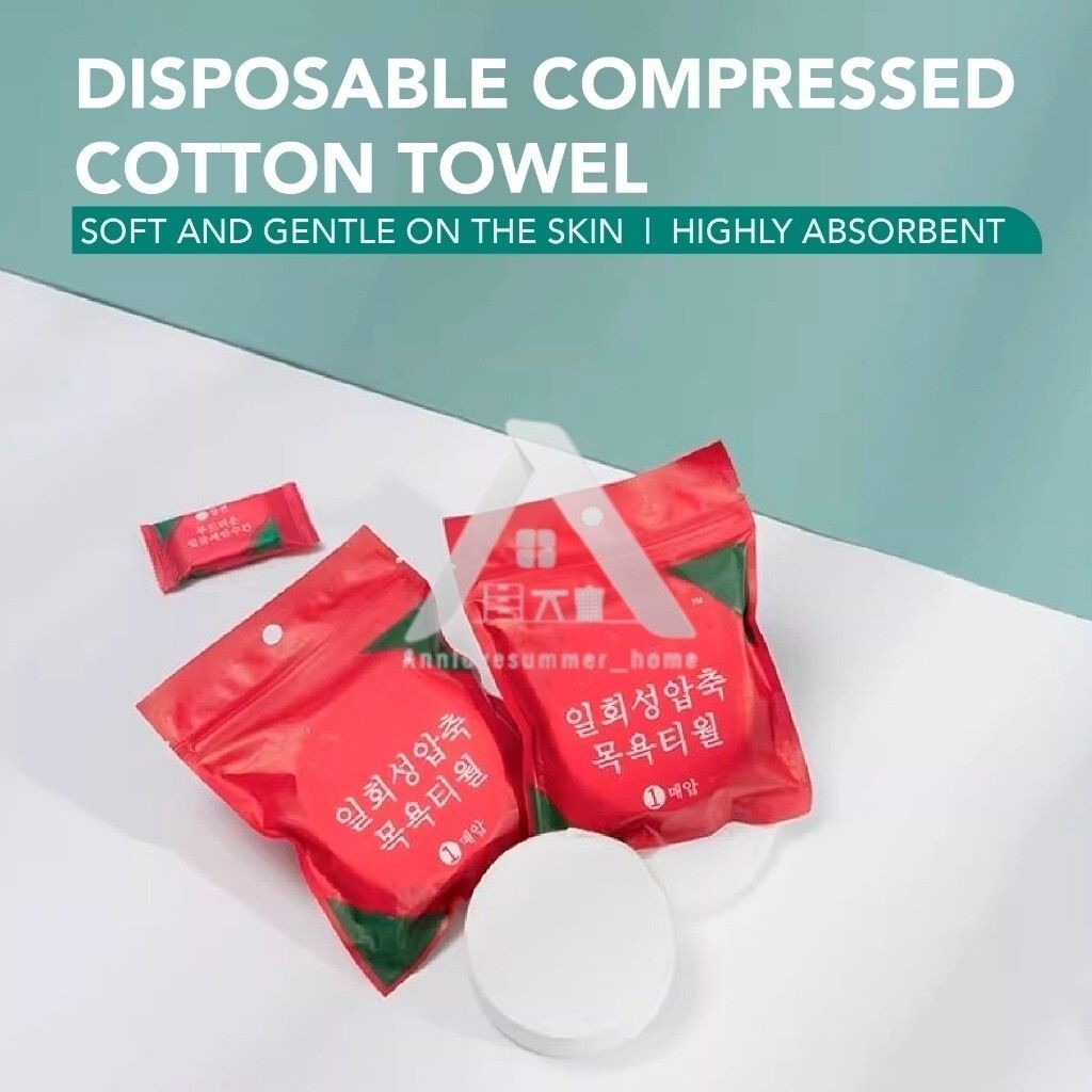 【𝗔𝗦𝗛】Disposable Compressed Bath Towels 100% Cotton