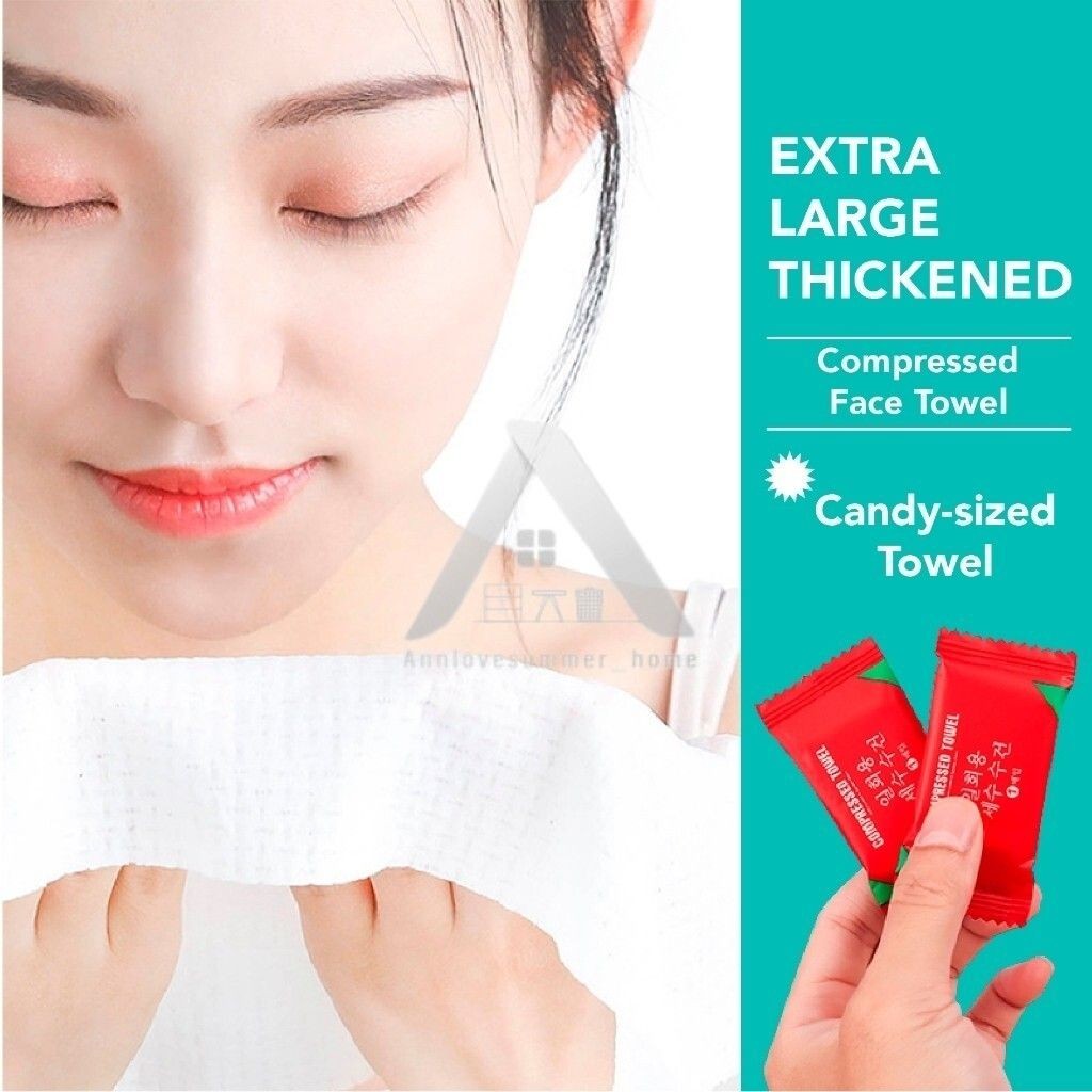 【𝗔𝗦𝗛】【20 Pcs】Disposable Compressed Towels 100% Cotton