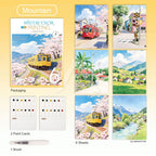 【𝗔𝗦𝗛】Watercolor Painting Book Coloring Comes with Paint Doodle Creative Art Painting Art Colouring Book
