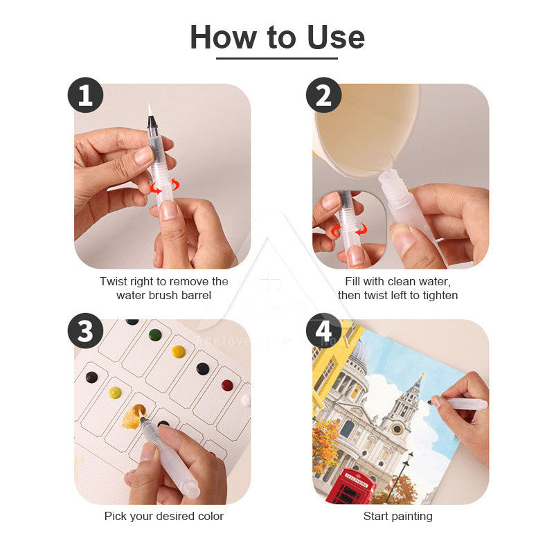 【𝗔𝗦𝗛】Watercolor Painting Book Coloring Comes with Paint Doodle Creative Art Painting Art Colouring Book