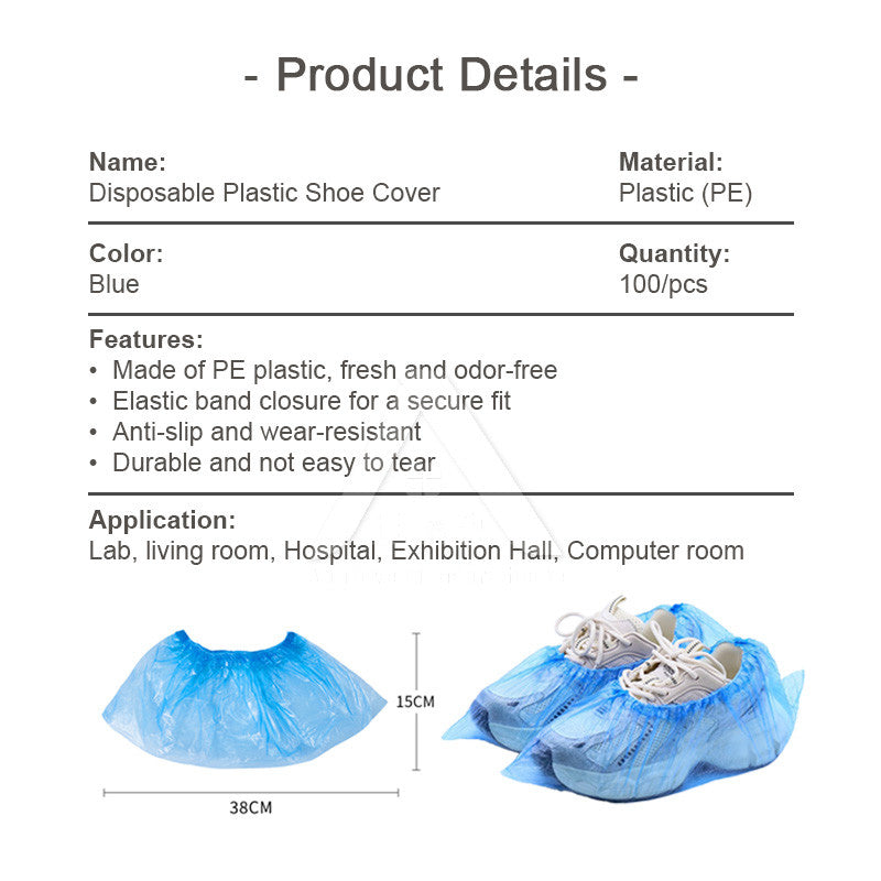 【𝗔𝗦𝗛】100pcs Disposable Plastic Shoe Covers / Waterproof and Rainproof Shoe Cover / Sarung Kasut Plastik Pakai