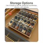 【𝗔𝗦𝗛】Bamboo Spice Rack Organizer Spice Rack Organizer 3 Tiers Seasoning Organizer 三层折叠调味瓶架