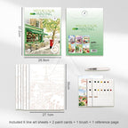 【𝗔𝗦𝗛】Watercolor Painting Book Coloring Comes with Paint Doodle Creative Art Painting Art Colouring Book
