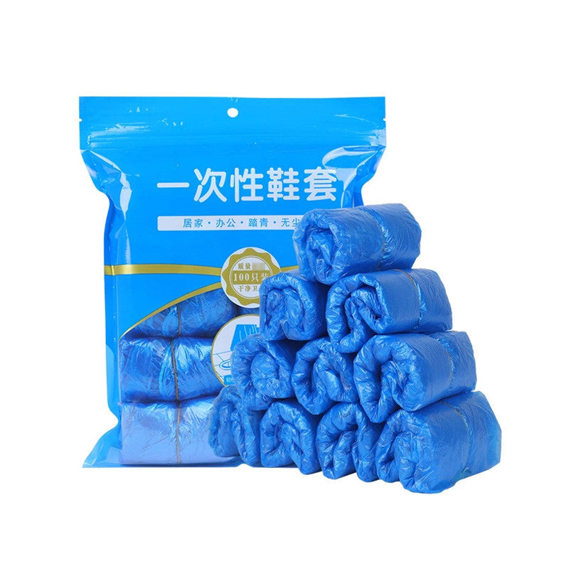【𝗔𝗦𝗛】100pcs Disposable Plastic Shoe Covers / Waterproof and Rainproof Shoe Cover / Sarung Kasut Plastik Pakai