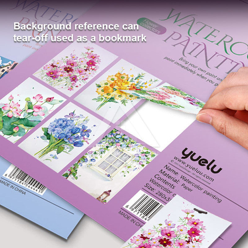 【𝗔𝗦𝗛】Watercolor Painting Book Coloring Comes with Paint Doodle Creative Art Painting Art Colouring Book