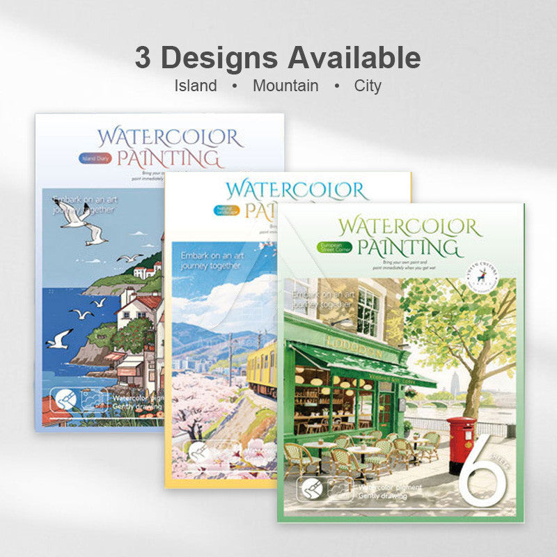 【𝗔𝗦𝗛】Watercolor Painting Book Coloring Comes with Paint Doodle Creative Art Painting Art Colouring Book
