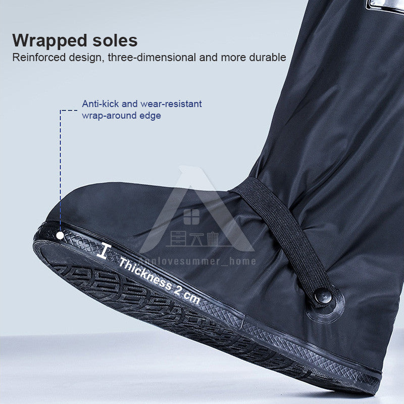 【𝗔𝗦𝗛】Premium Anti-Slip Waterproof Rain Shoe Cover, Rubber Reflective Boot Footwear, No Need Take Off