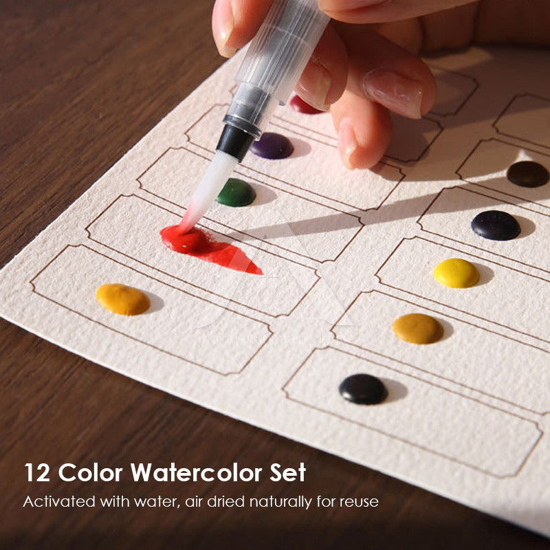 【𝗔𝗦𝗛】Watercolor Painting Book Coloring Comes with Paint Doodle Creative Art Painting Art Colouring Book